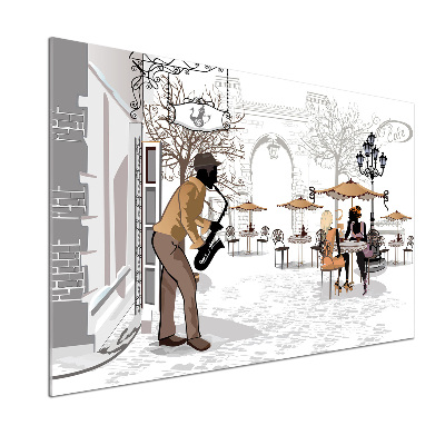 Panel para cocina músico callejero