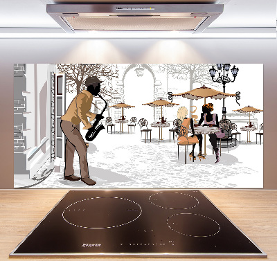 Panel para cocina músico callejero