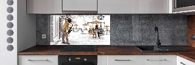 Panel para cocina músico callejero