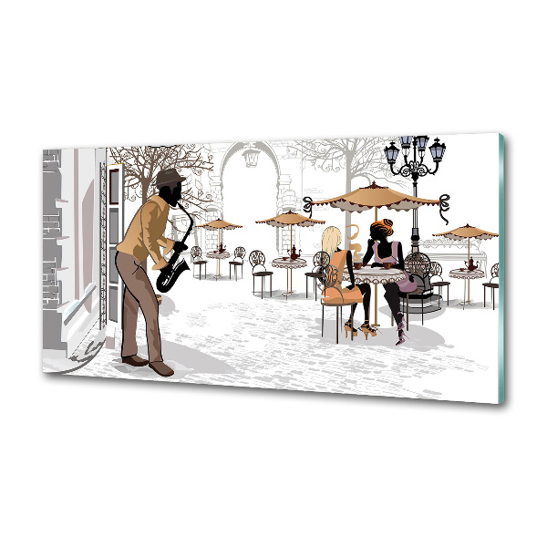 Panel para cocina músico callejero