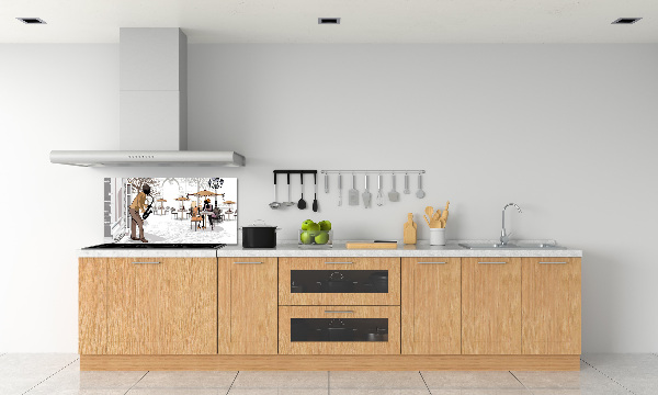 Panel para cocina músico callejero