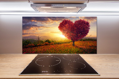 Panel de pared de cocina Corazón de campo de árbol
