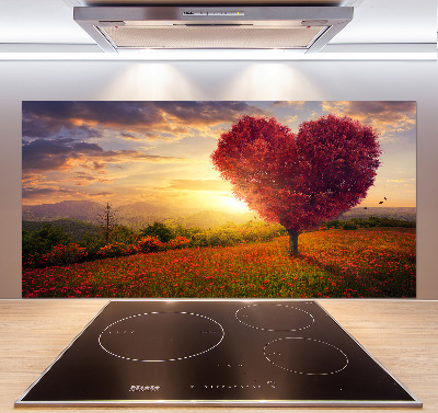 Panel de pared de cocina Corazón de campo de árbol