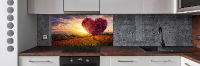 Panel de pared de cocina Corazón de campo de árbol