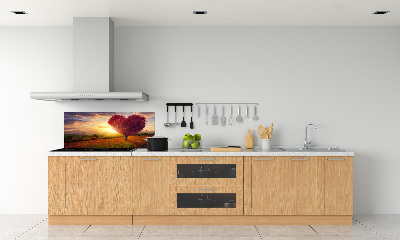 Panel de pared de cocina Corazón de campo de árbol