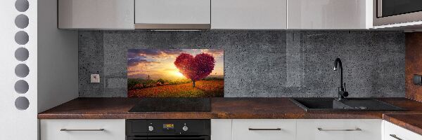 Panel de pared de cocina Corazón de campo de árbol