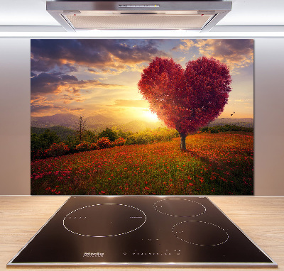 Panel de pared de cocina Corazón de campo de árbol