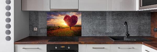 Panel de pared de cocina Corazón de campo de árbol