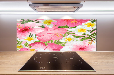 Salpicadero para cocina flores tropicales