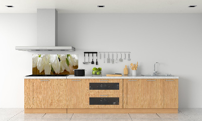 Panel antisalpicaduras tulipanes blancos