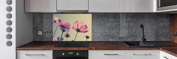 Panel para cocina flores rosas