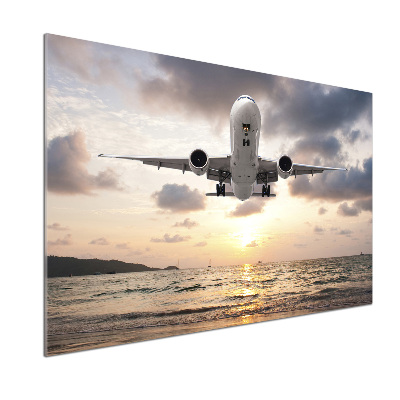 Salpicadero para cocina Un avión sobre el mar