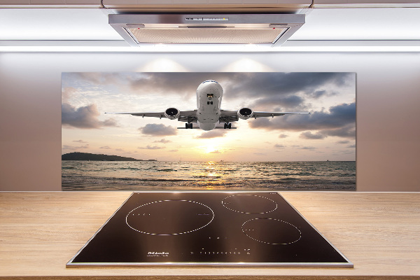 Salpicadero para cocina Un avión sobre el mar