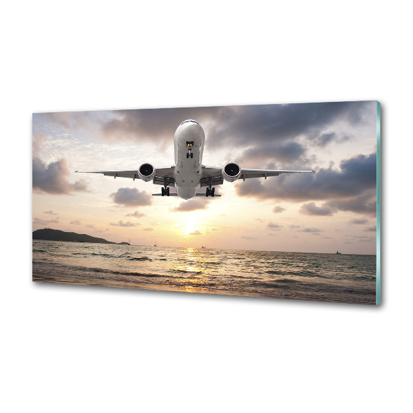 Salpicadero para cocina Un avión sobre el mar