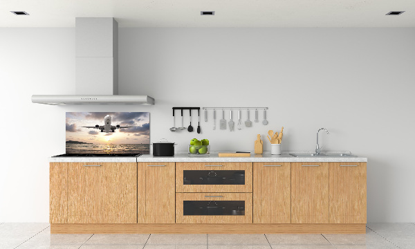 Salpicadero para cocina Un avión sobre el mar