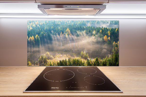 Panel para cocina Niebla en el bosque