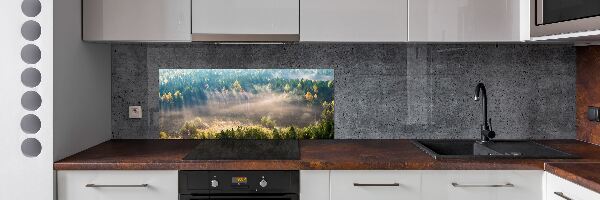 Panel para cocina Niebla en el bosque