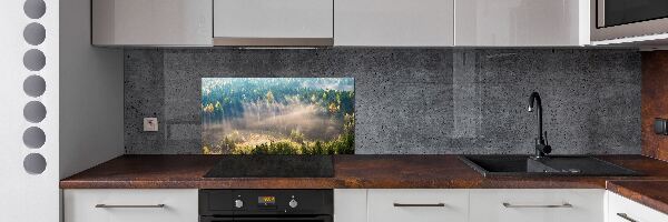 Panel para cocina Niebla en el bosque