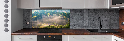 Panel para cocina Niebla en el bosque
