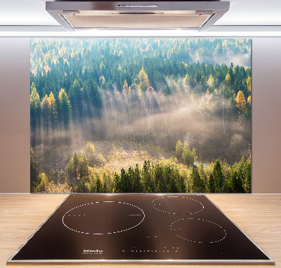 Panel para cocina Niebla en el bosque