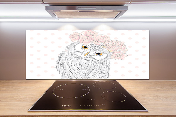 Salpicadero de cocina Búho en una corona