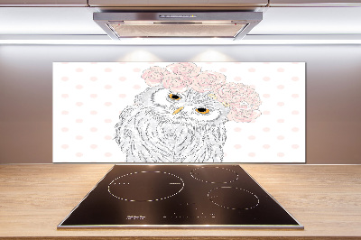 Salpicadero de cocina Búho en una corona