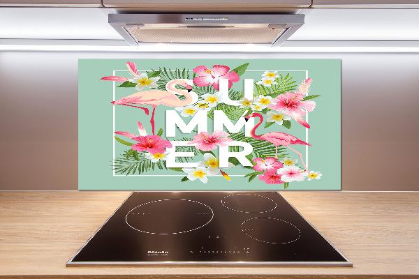 Salpicadero para cocina Vacaciones y flamencos