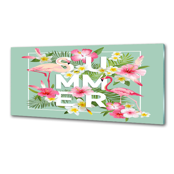 Salpicadero para cocina Vacaciones y flamencos