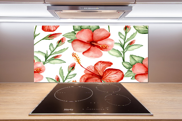 Panel de pared de cocina flores tropicales