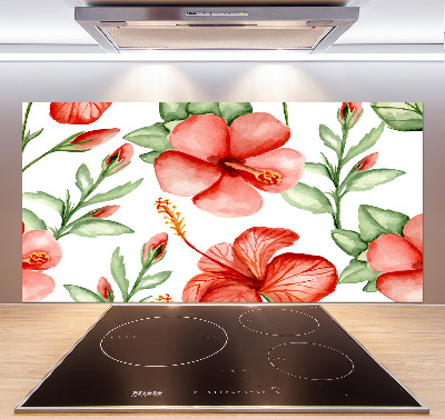 Panel de pared de cocina flores tropicales