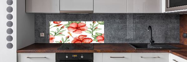 Panel de pared de cocina flores tropicales