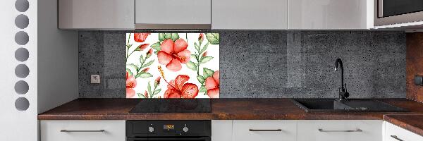 Panel de pared de cocina flores tropicales