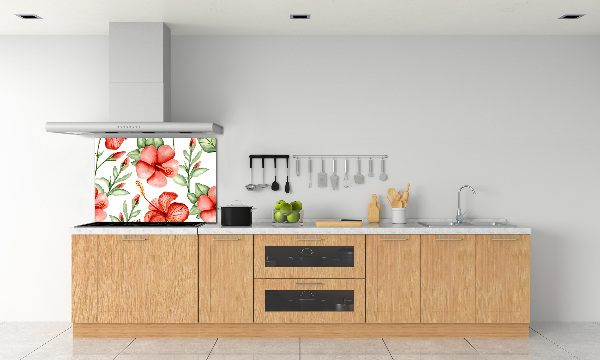 Panel de pared de cocina flores tropicales