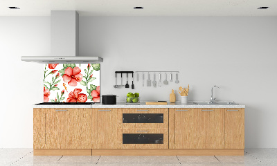 Panel de pared de cocina flores tropicales