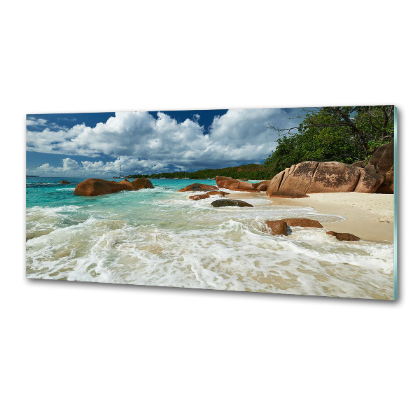 Panel antisalpicaduras Playa de Seychelles