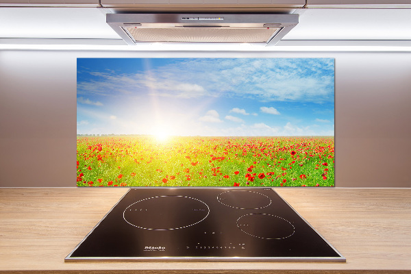 Panel para cocina Campo de amapolas