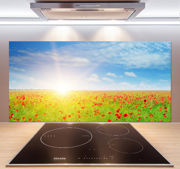 Panel para cocina Campo de amapolas