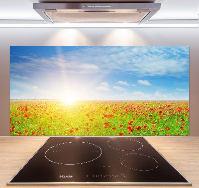 Panel para cocina Campo de amapolas