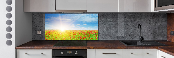 Panel para cocina Campo de amapolas