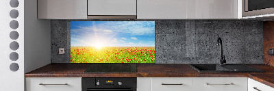 Panel para cocina Campo de amapolas