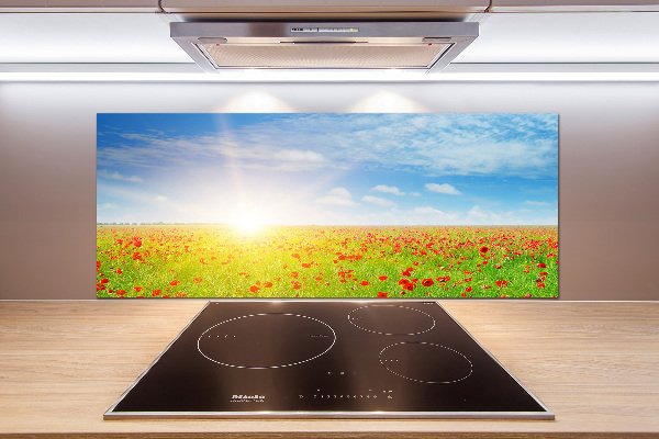 Panel para cocina Campo de amapolas