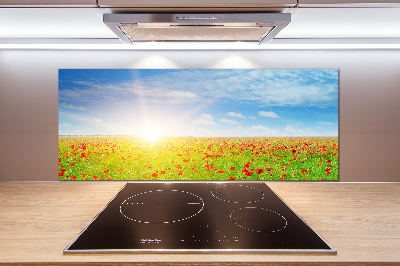 Panel para cocina Campo de amapolas