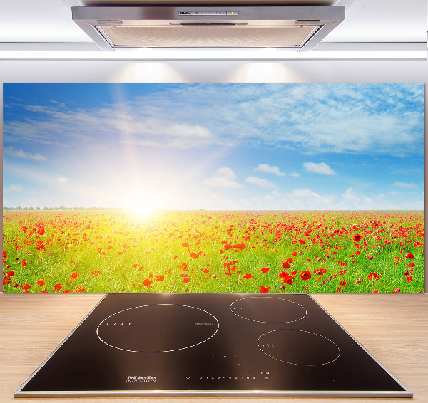 Panel para cocina Campo de amapolas