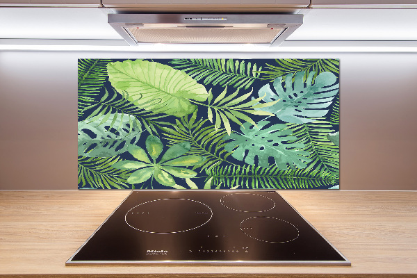 Panel para cocina hojas tropicales