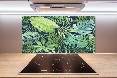Panel para cocina hojas tropicales
