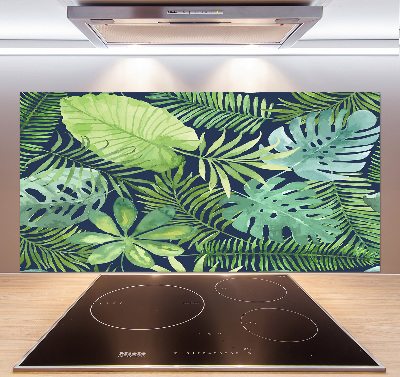 Panel para cocina hojas tropicales