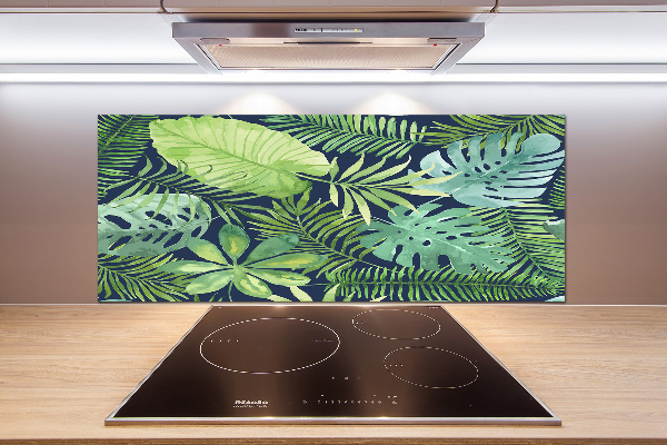 Panel para cocina hojas tropicales