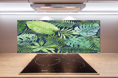 Panel para cocina hojas tropicales