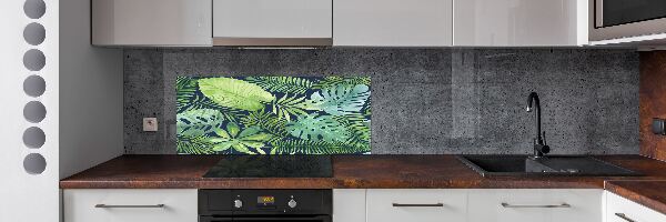 Panel para cocina hojas tropicales