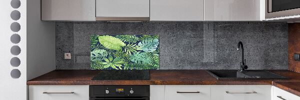Panel para cocina hojas tropicales